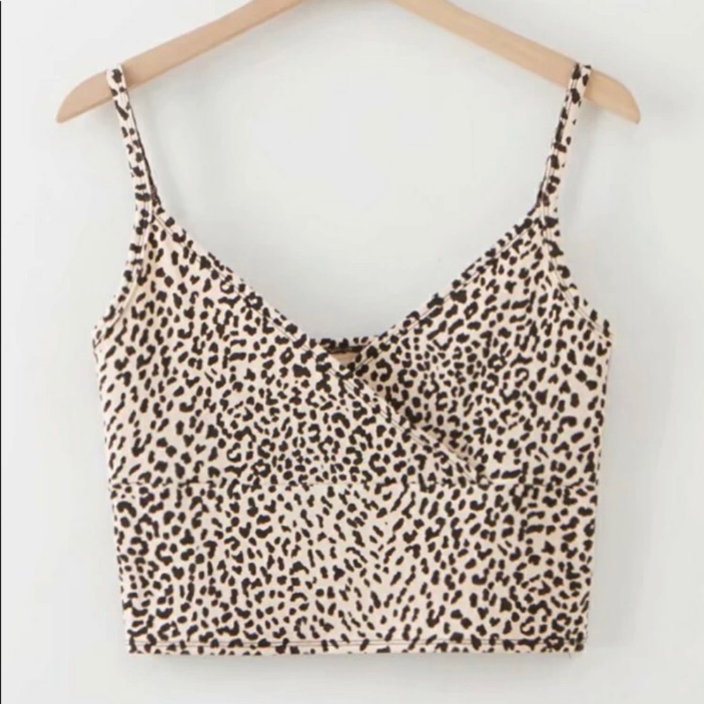 Cheetah Splice Crop Tank Top